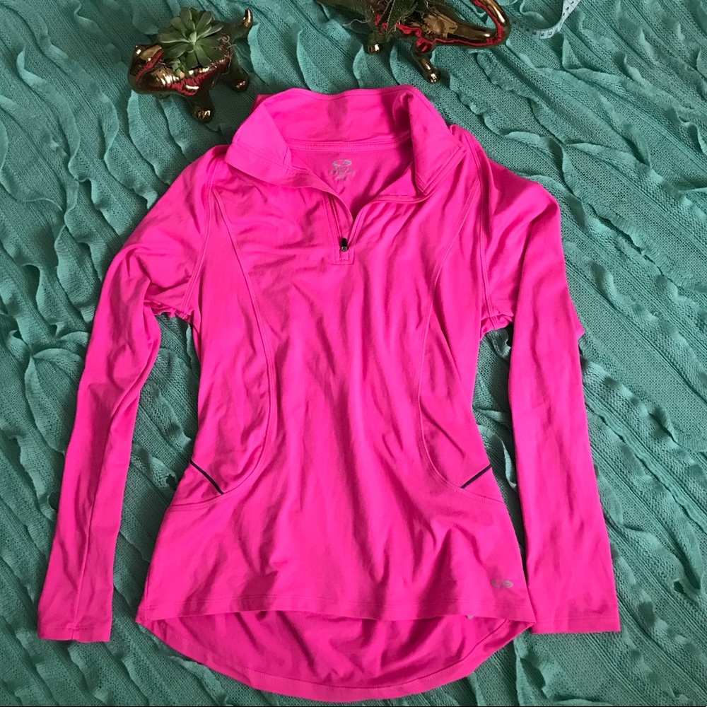 Champion Hot Pink Pullover Half Zip Top